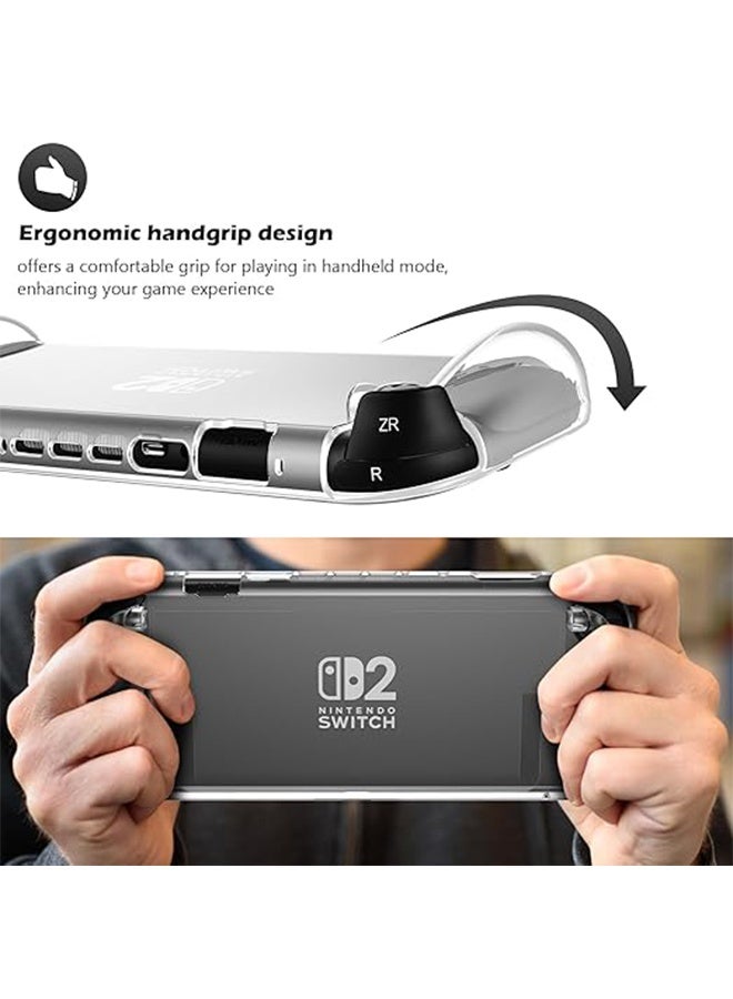 Protective Case for Nintendo Switch 2, Clear Cover Protector Switch 2 Accessories, Anti-Scratch, Shock-Absorption, Ergonomic Grip Design, Easy to Install -Clear - Image 4